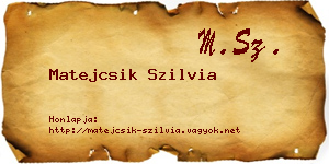 Matejcsik Szilvia névjegykártya