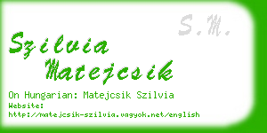 szilvia matejcsik business card